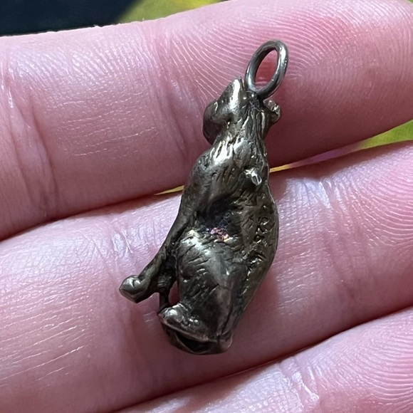 VTG Whimsigoth Sterling Silver 925 3D Cat Kitten Feline Bracelet Charm - Picture 4 of 6